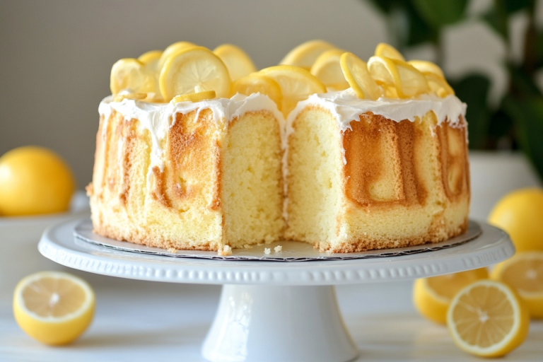 Lemon angel food cake